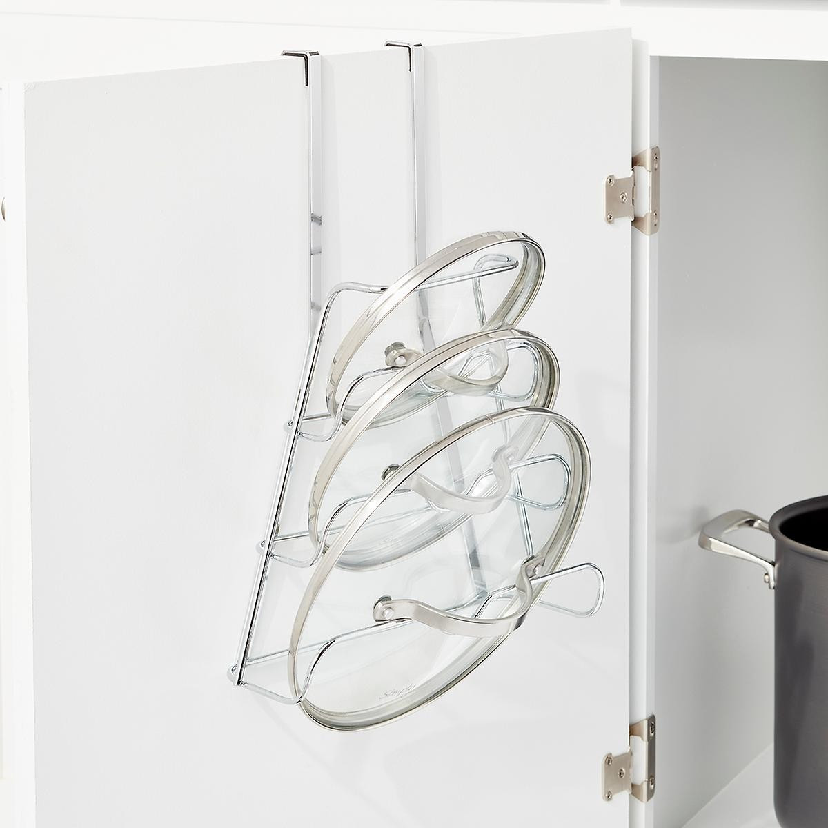 Chrome Over the Cabinet Lid Holder | The Container Store