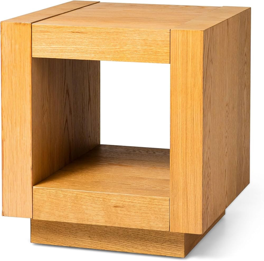 Maven Lane Artemis 2 Tiered Tall Square Contemporary Wooden Side Table with Shelf Storage for Liv... | Amazon (US)