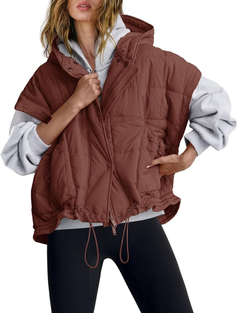 Nirovien Womens Oversized Puffer Vest Sleeveless Quilted Jackets | Amazon (US)