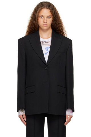 Black Peaked Lapel Blazer | SSENSE