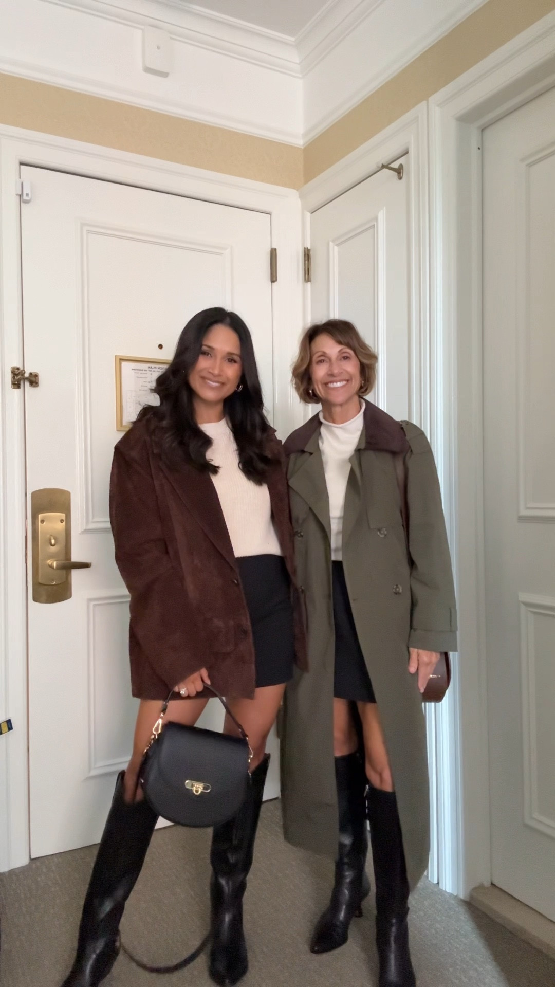 Twinning with my mom in our favorite @abercrombie skirts with built-in shorts. 
Take 20% OFF our @giginewyork bags i designed with code: HAUTE20

#skirts #abercrombie #boots 


#LTKStyleTip #LTKItBag

#LTKPetite