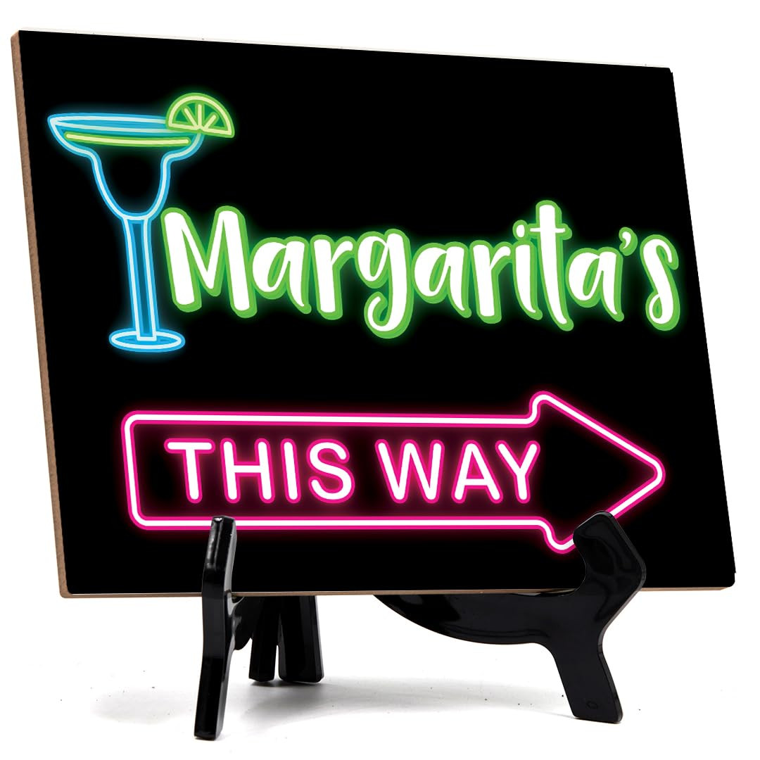 Signs ByLITA MARGARITAS This Way (Right Arrow) Table Sign with Acrylic Stand (6x8“) | Amazon (US)