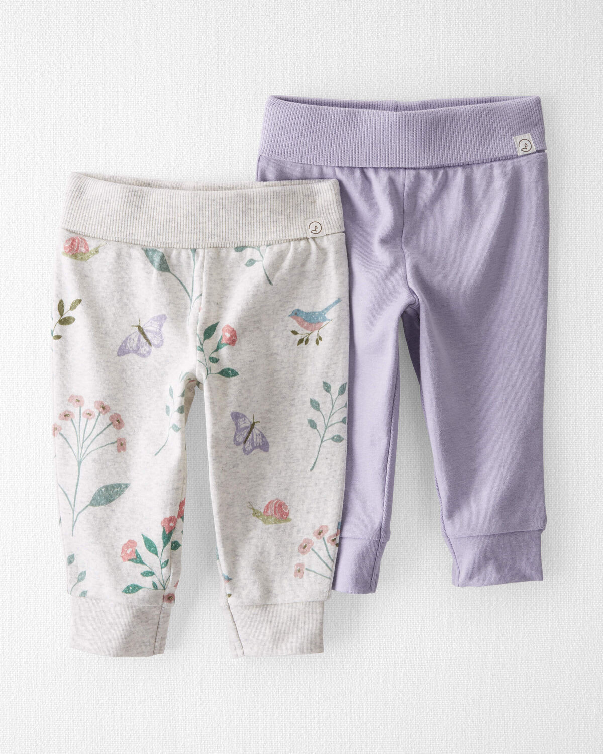 Botanical Butterfly Print, Lilac Baby 2-Pack Organic Cotton Joggers | carters.com | Carter's