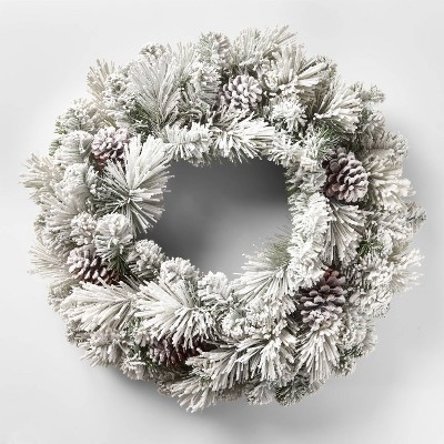 28in Unlit Flocked Artificial Pinecone Wreath - Wondershop™ | Target