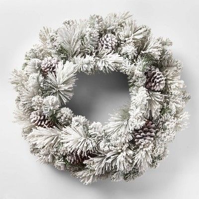 28in Unlit Flocked Artificial Pinecone Wreath - Wondershop™ | Target