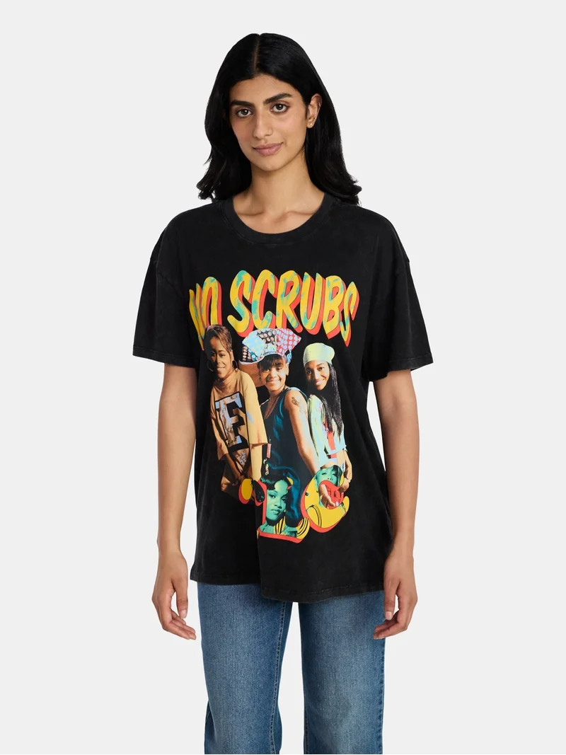 TLC Women's Front Back Graphic Band Tee with Short Sleeves, Sizes XXS-XXL | Walmart (US)