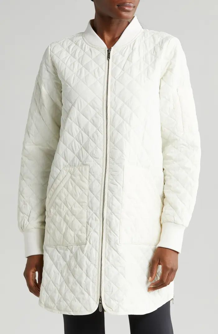 Longline Water Resistant Quilted Bomber Jacket | Nordstrom