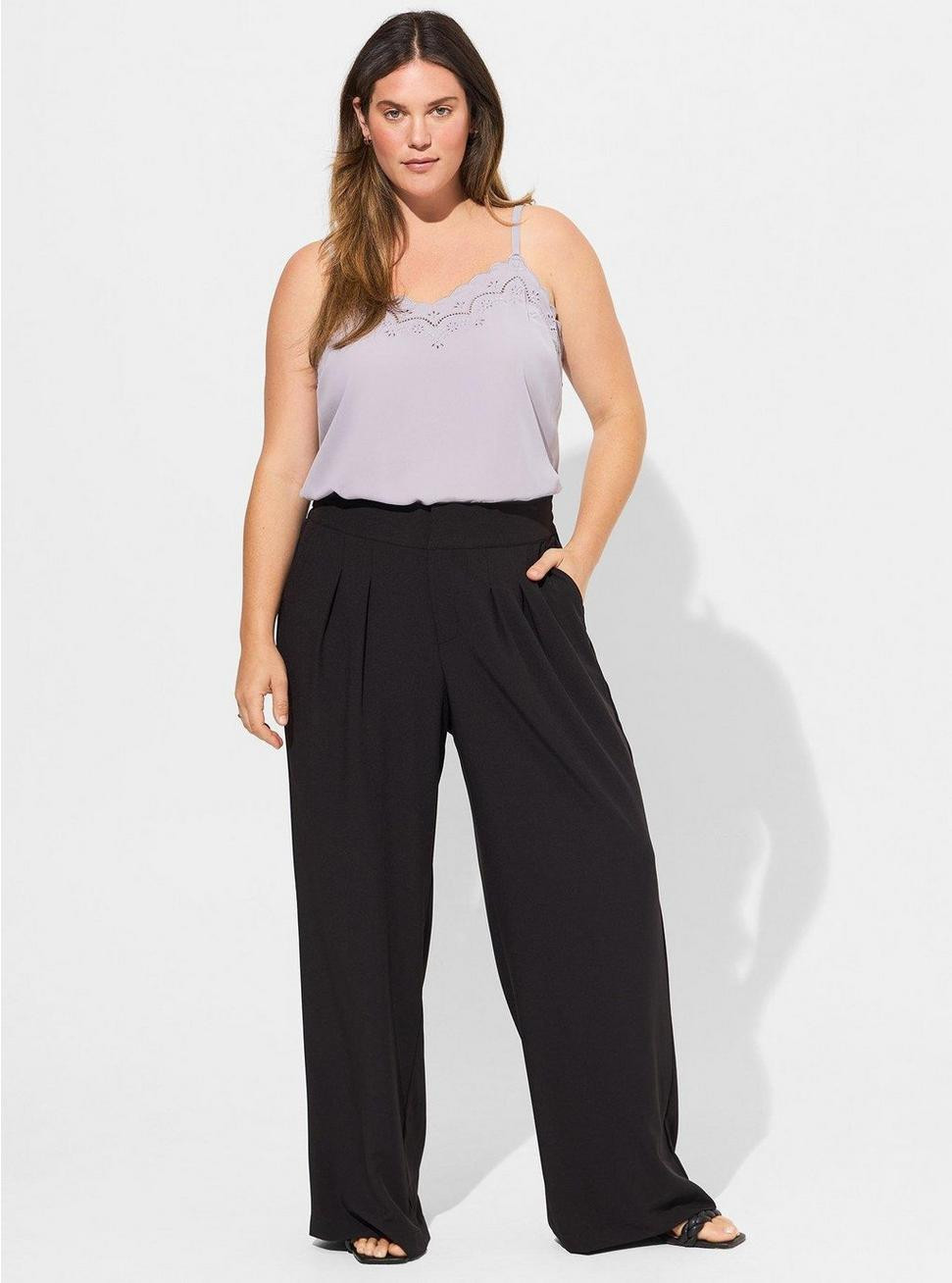 Wide Leg Studio Crepe High Rise Pant | Torrid (US & Canada)