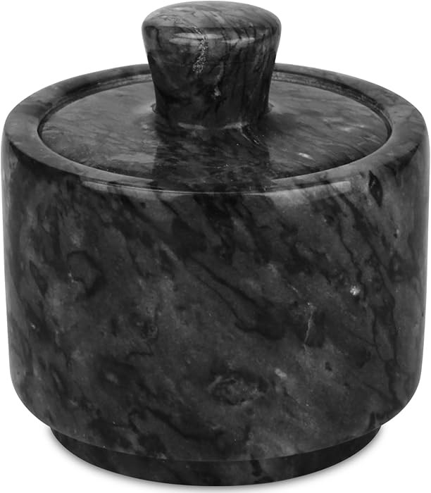 HESHIBI Marble Salt Cellar with Lid, Salt and Pepper Bowls Box Container, Salt Jar with Lid for K... | Amazon (US)