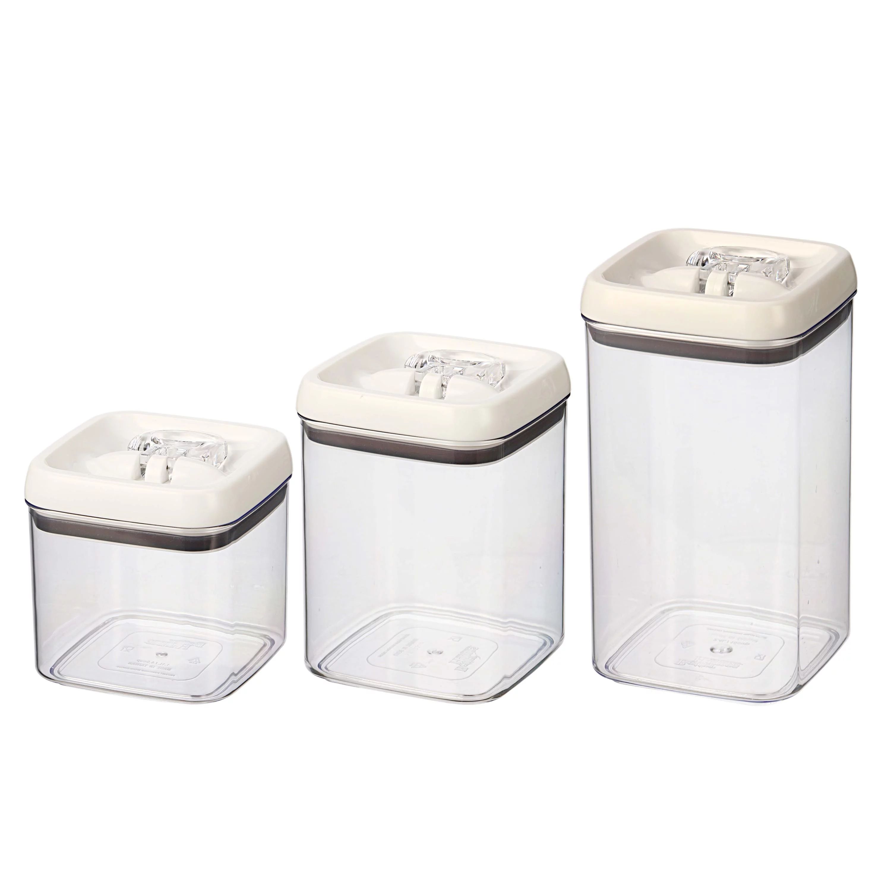 Better Homes & Gardens Canister Pack of 3 - Square Flip-Tite Food Storage Container Set - Walmart... | Walmart (US)