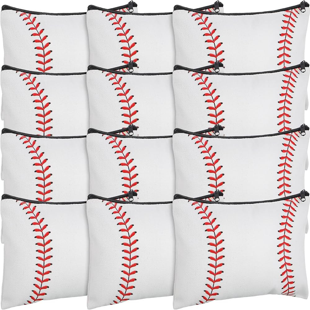 Eccliy 20 Pcs Baseball Makeup Bags Bulk Baseball Mom Gifts Sport Bags for Snacks Sport Goodie Pou... | Amazon (US)