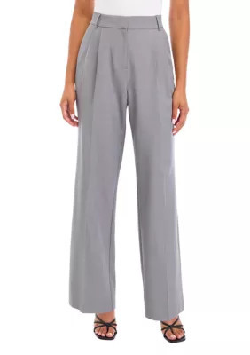 SOHO WHITE Women's Wide Leg Trousers, Grey, 14 | Belk
