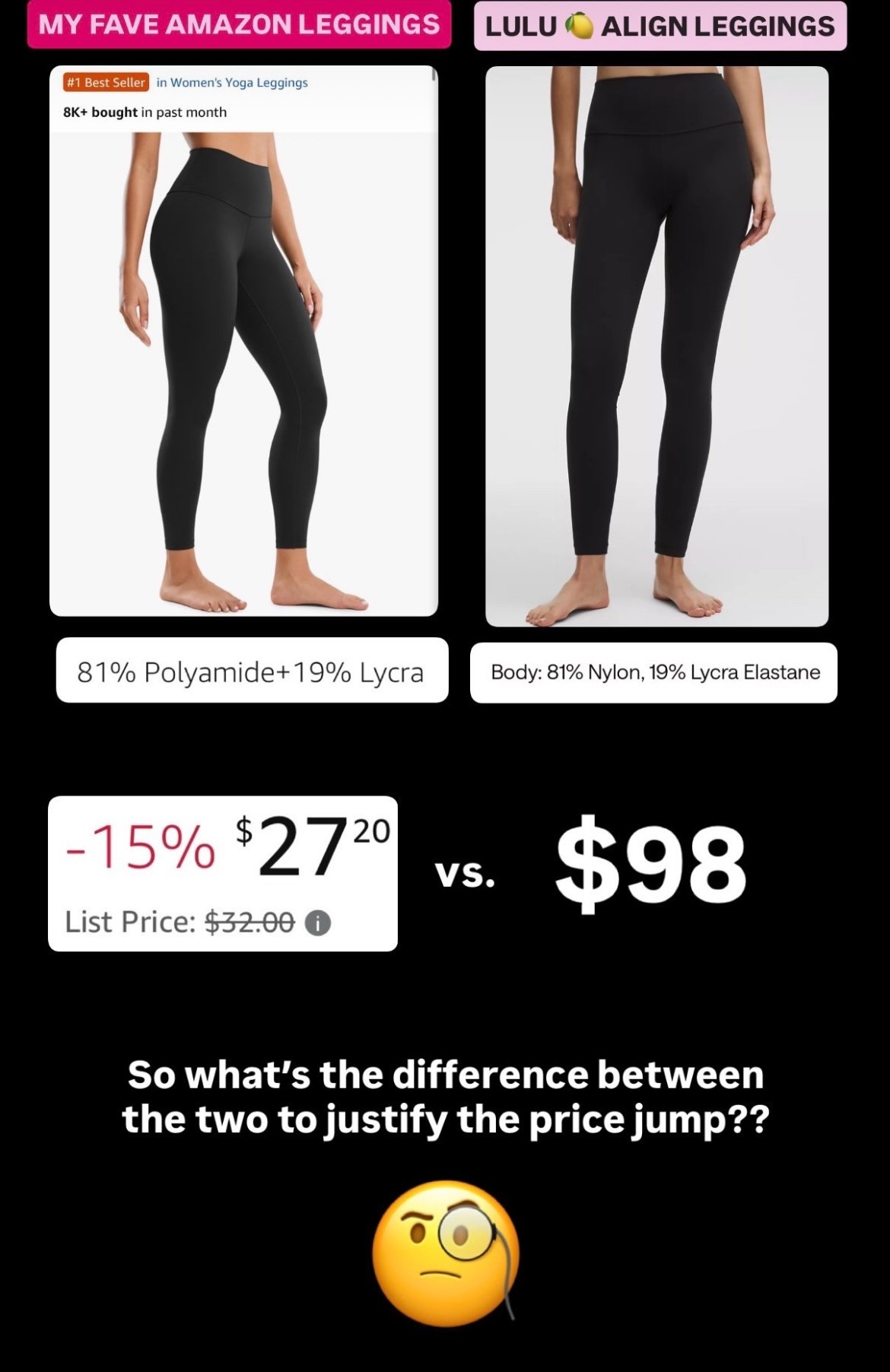 My fave Amazon leggings that are SO much more affordable than lulu!