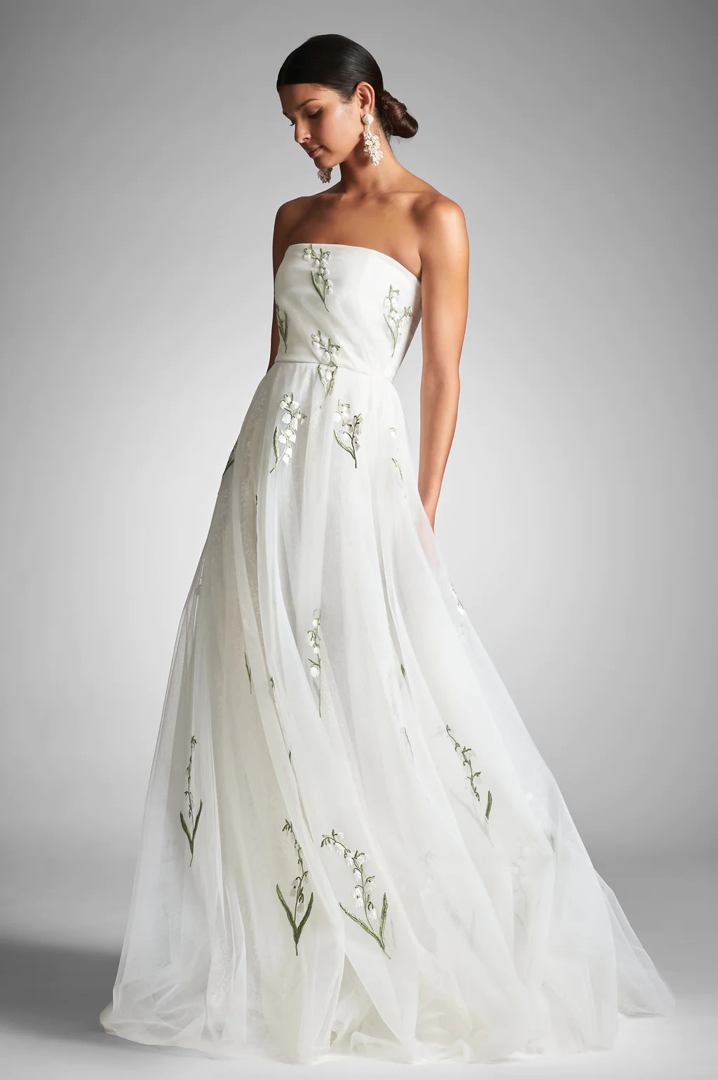 Anais Gown - White/Embroidered Floral | Sachin & Babi