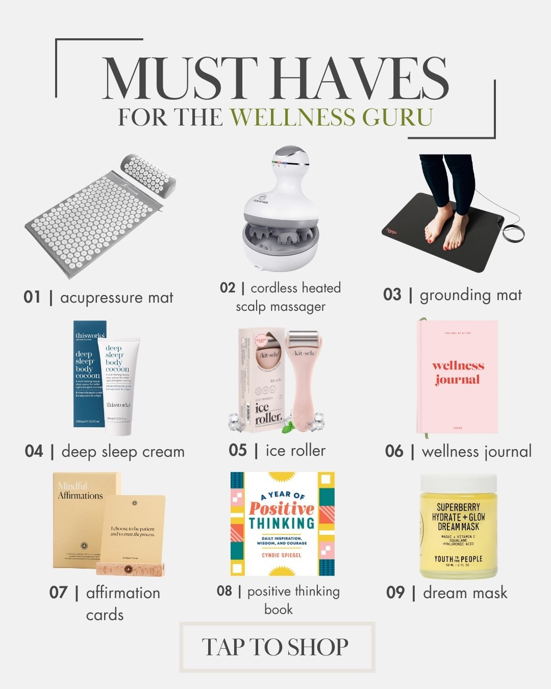 ✨ Must-Haves for the Wellness Guru ✨🌿

#selfcareessentials #wellnessmusthaves #mindbodyspirit #cozyhome #relaxationstation #skincarelover #wellnessjourney #amazonfinds #ltkwellness #selfcarefirst #pamperyourself #holisticliving

#LTKselfcare #LTKmorningroutine #LTKBeauty