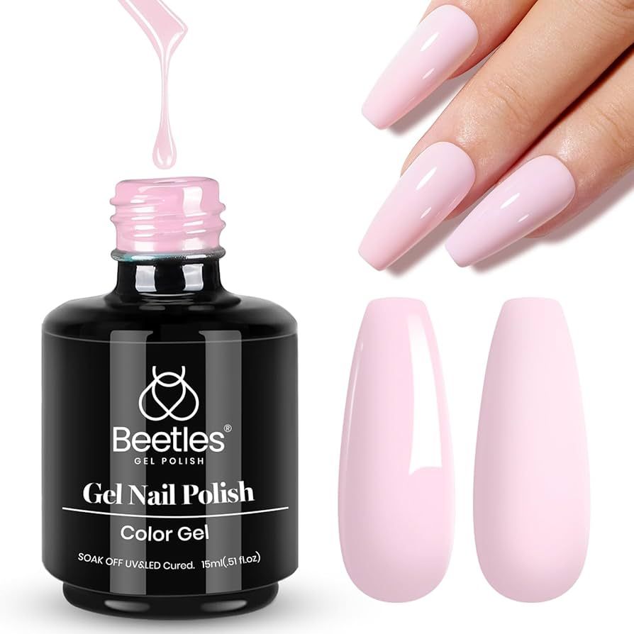 beetles Gel Polish 15ml Barely Pink Nails Gel Soak Off LED Nail UV LED Lamp Summer Gel Polish Nai... | Amazon (US)