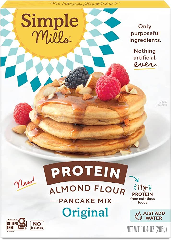 Simple Mills Just Add Water Almond Flour Pancake Mix, Original Protein - Gluten Free, Plant Based... | Amazon (US)