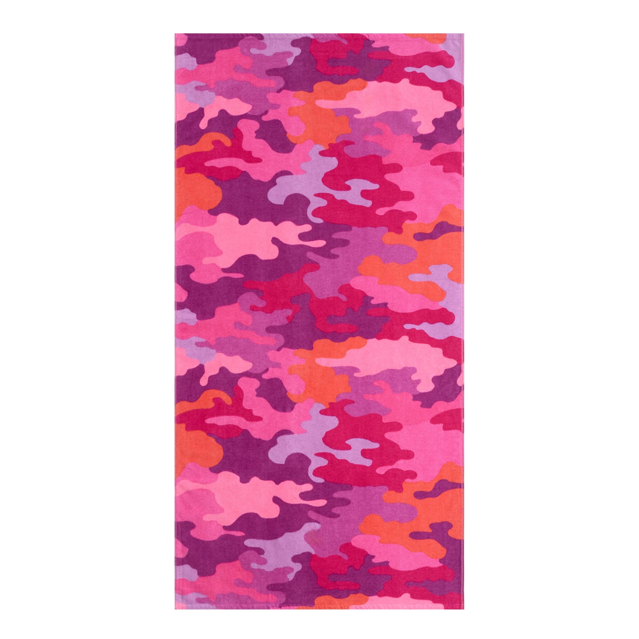 Mainstays Beach Collection Pink Camo Cotton-Blend Beach Towel | Walmart (US)