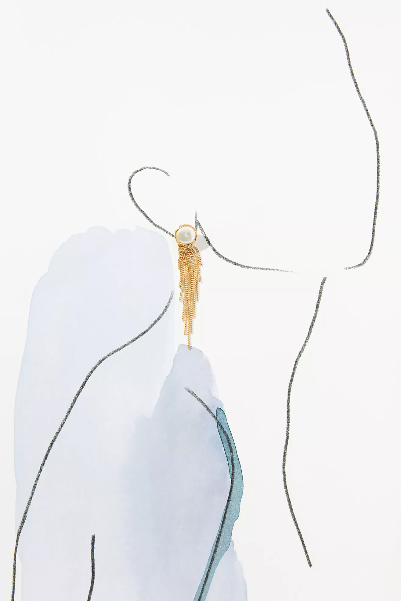 Pearl-Topper Fringed Drop Earrings | Anthropologie (US)