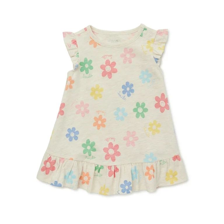 Garanimals Baby Girl Flutter Sleeve Dress, Sizes 0-24 Months - Walmart.com | Walmart (US)