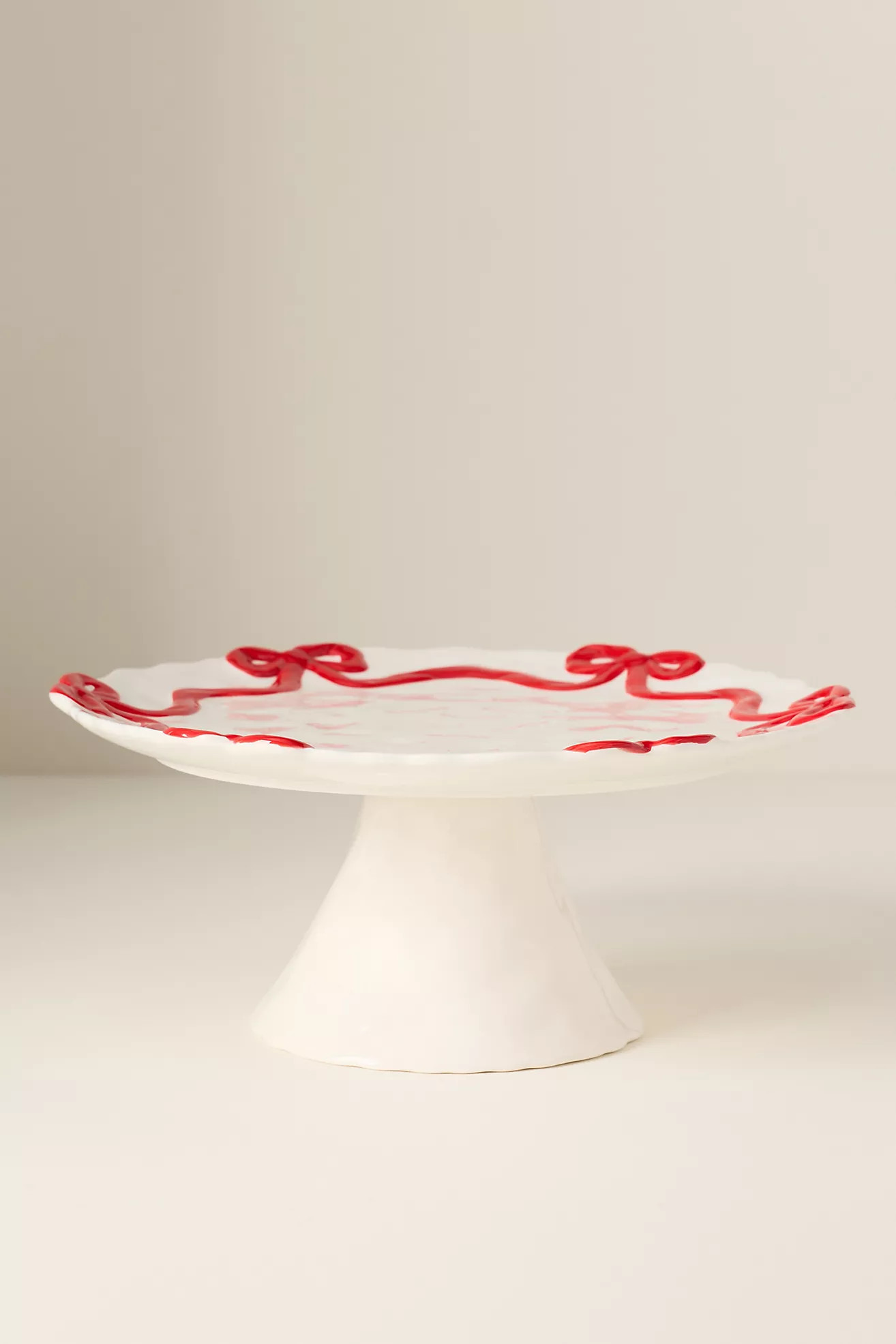 Benedita Bow Ceramic Stoneware Cake Stand | Anthropologie (US)