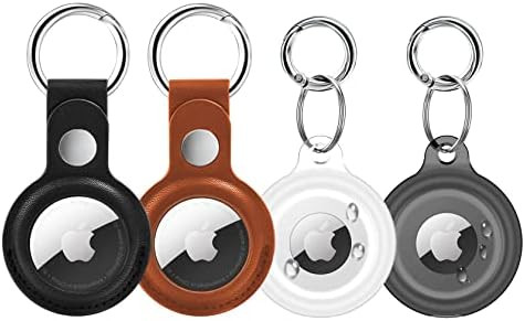 [4 Pack] Waterproof Airtag Keychain&Leather Air Tag Holder,Supfine Protective Tracker Case with L... | Amazon (US)