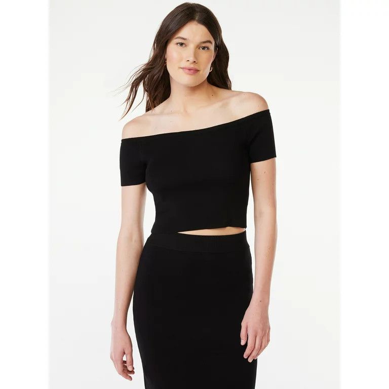 Free Assembly Women's Off Shoulder Sweater Top, Sizes XS-XXXL | Walmart (US)