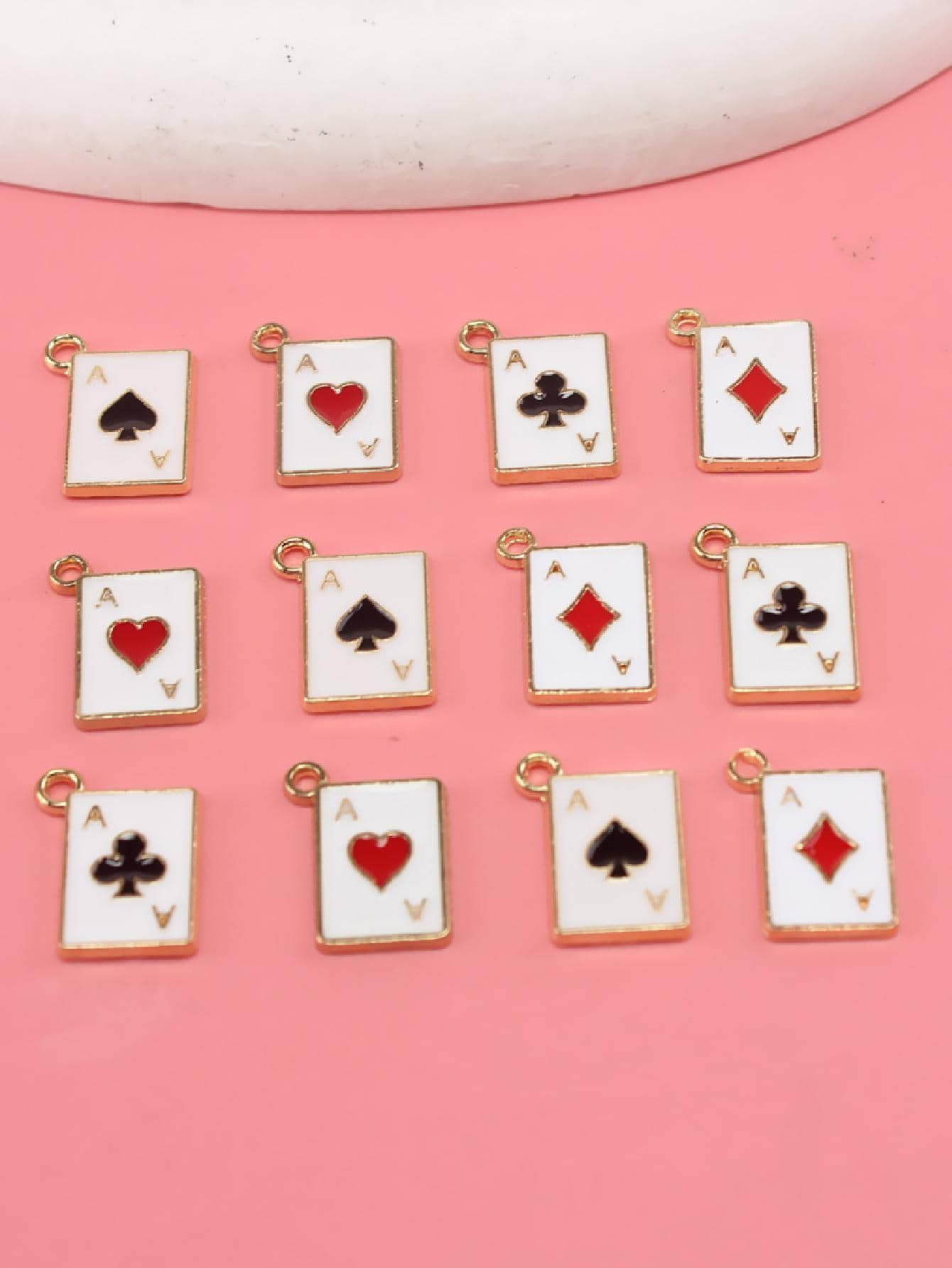 12pcs/set Fashion Zinc Alloy Playing Card DIY Pendant For Women For DIY Jewelry Making | SHEIN