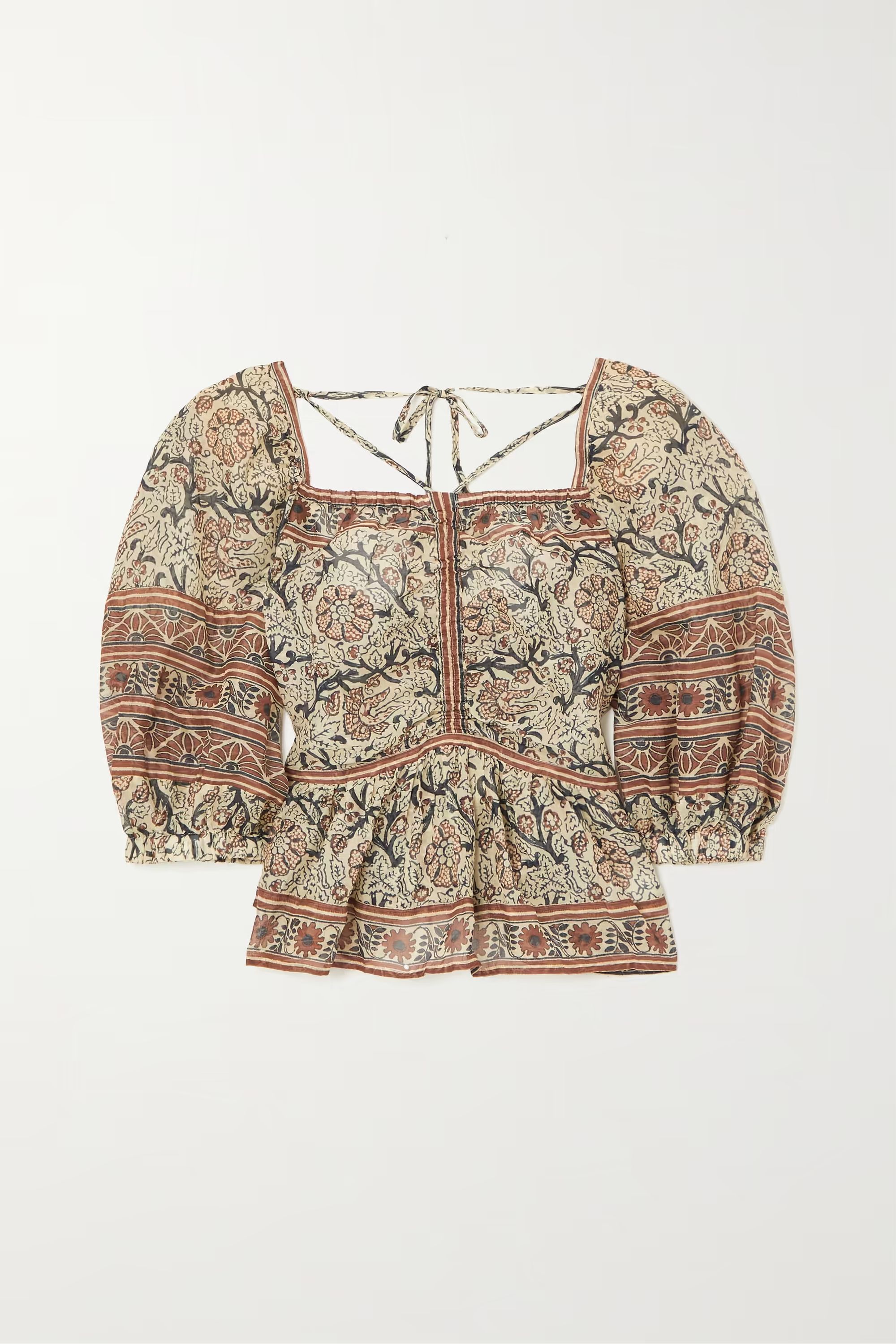 Marlee tie-detailed printed cotton-voile blouse | NET-A-PORTER (US)