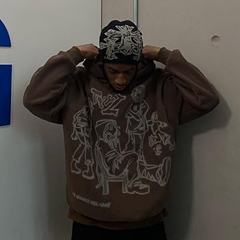 Vamtac Mens Graphic Hoodies Y2k Cute Hoodie Oversized Fashion Streetwear Casual Hooded Sweatshirt... | Amazon (US)