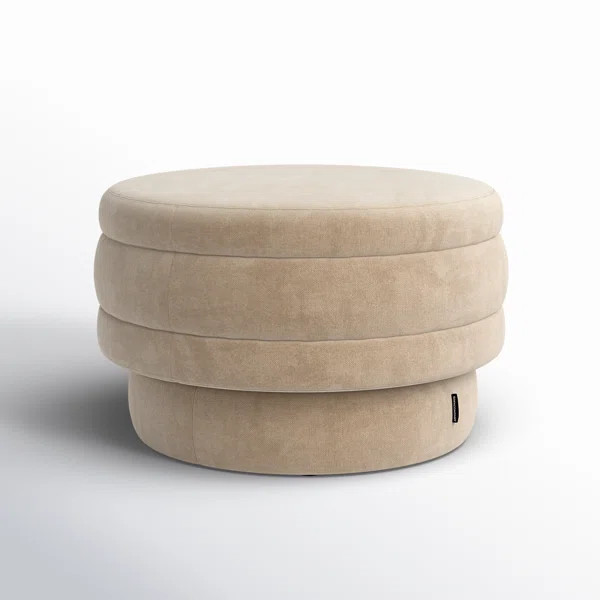 Noa 25.59" Wide Round Footstool Ottoman | Wayfair North America