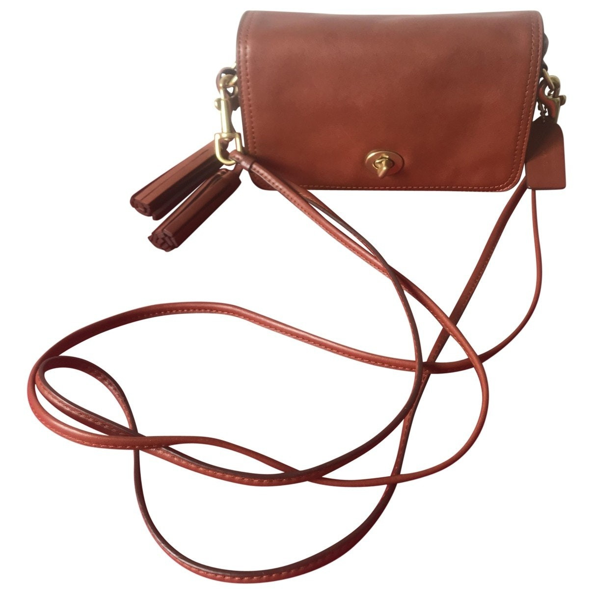 Coach Glovetan Dinky Crossbody Brown Leather handbag for Women | Vestiaire Collective (Global)