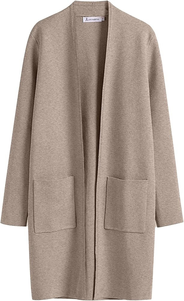 ANRABESS Cardigan Sweater for Women Casual 2024 Fall Fashion Coat Long Sleeve Open Front Knit Coa... | Amazon (US)