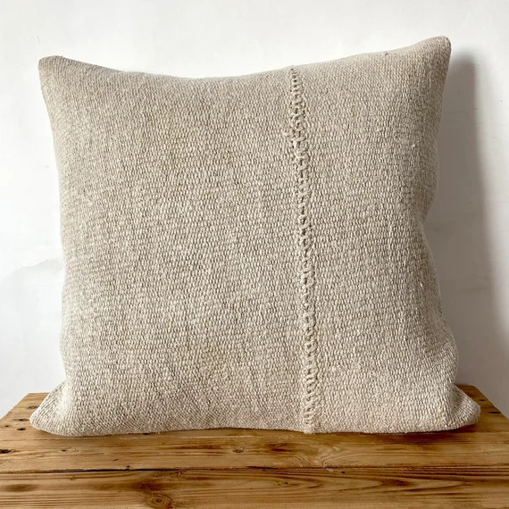 White Hemp Pillow Cover 20 X 20 Turkish Pillow | Etsy | Etsy (US)