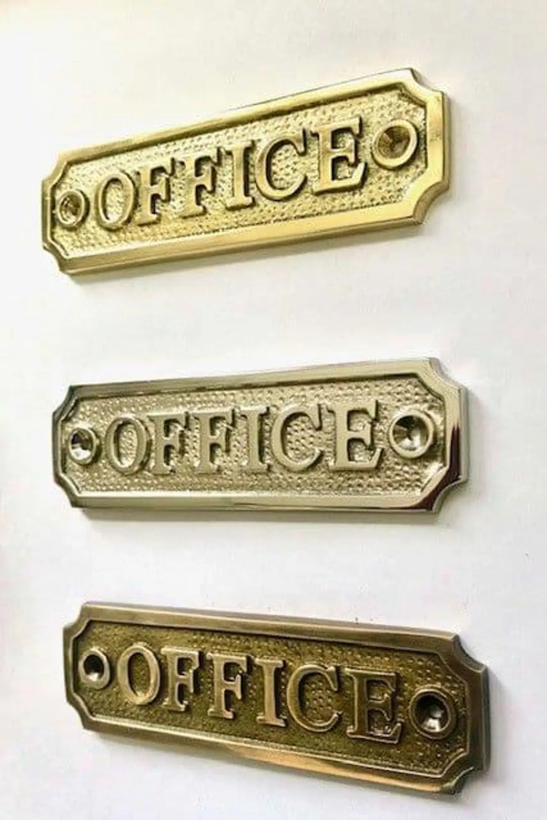 Office Door Sign Made From Solid Brass With a Choice of Finish. Brass, Nickel or Antique Bronze. ... | Etsy (Global)