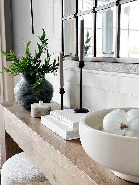 Console table styling, neutral home decor, classic style, PotteryBarn

#LTKfindsunder100 #LTKhome #LTKstyletip