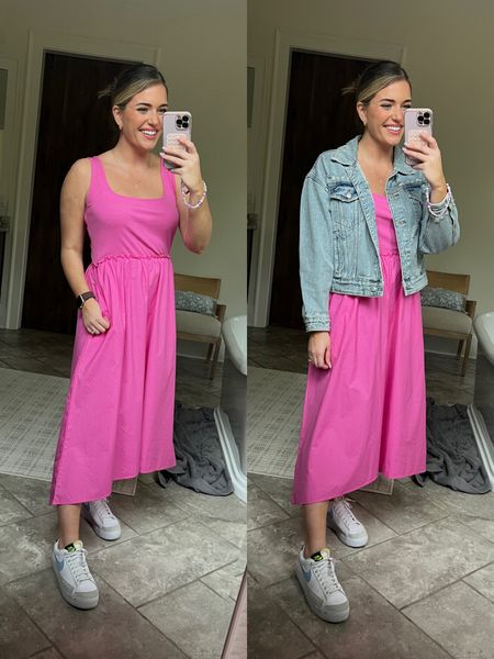 Dress TTS - M (runs big - size down - I should’ve ordered the small)
Oversized denim jacket - TTS - M 
Sneakers TTS - M
Pearl sandals TTS
lipgloss - shade “coconut” 


GRWM for church today! 😍💗 rainy day called for this pretty pink dress to brighten the day! ✨ it’s so comfy & under $30! Paired with my fav affordable denim jacket & my fav sneakers for a cute & east outfit. Linking everything for y’all on the @shop.ltk app! 

Direct URL:

#size8 #midsizefashion #targetstyle #targetdress #pinkdress 


Pink dress
Midsize style dress flattering post partum size 8 pink dress tank dress target dress affordable outfit dress with sneakers casual outfit church outfit 

#LTKFind #LTKunder50 #LTKSeasonal
