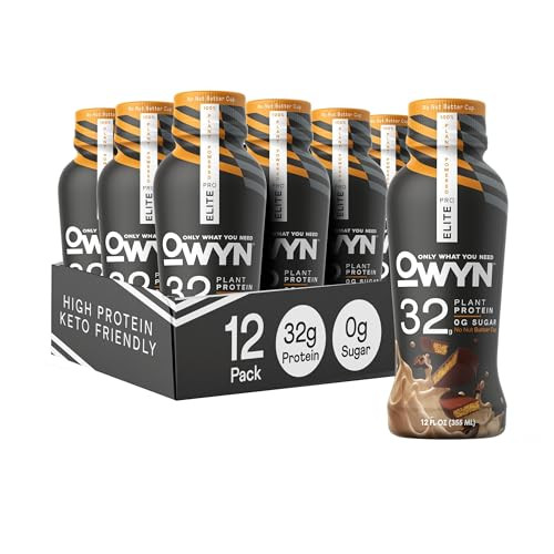 OWYN Only What You Need Pro Elite Vegan Plant Based High Protein Keto Shake, No Nut Butter Cup, Zero Sugar, 32g Protein, Omega-3, Prebiotics, Superfoods Greens for Workout and Recovery, 0g Net Carbs | Amazon (US)