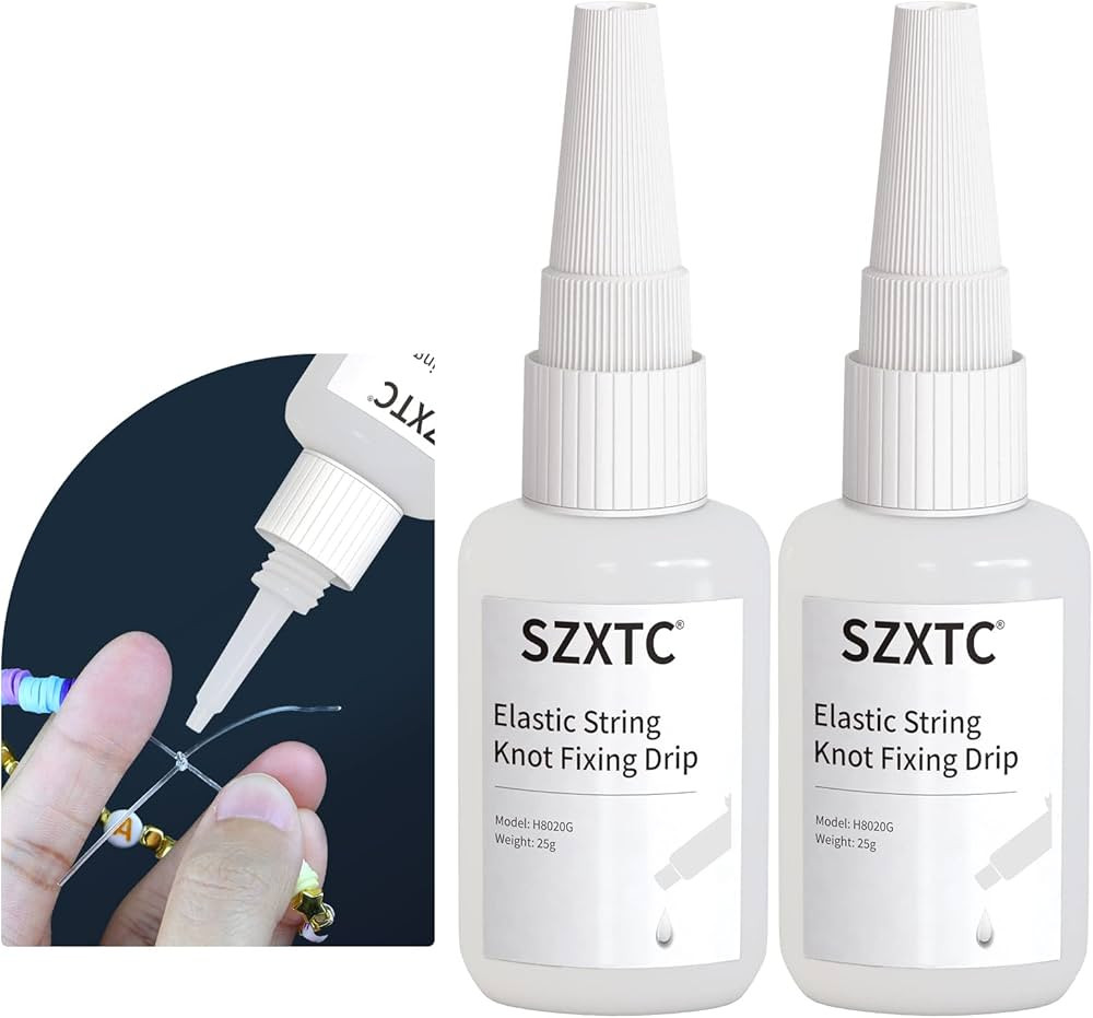 2 Pcs Clay Beads Bracelets Professional Elastic String Kont Fixing Drip, Keep Stretch String Brac... | Amazon (US)