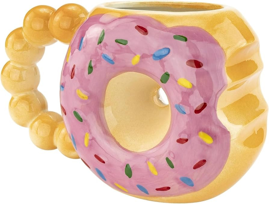 Fairly Odd Novelties DONUT TOUCH MY COFFEE Mug Fairly Odd Novelties-12oz Ceramic Shaped Tea Cocoa... | Amazon (US)