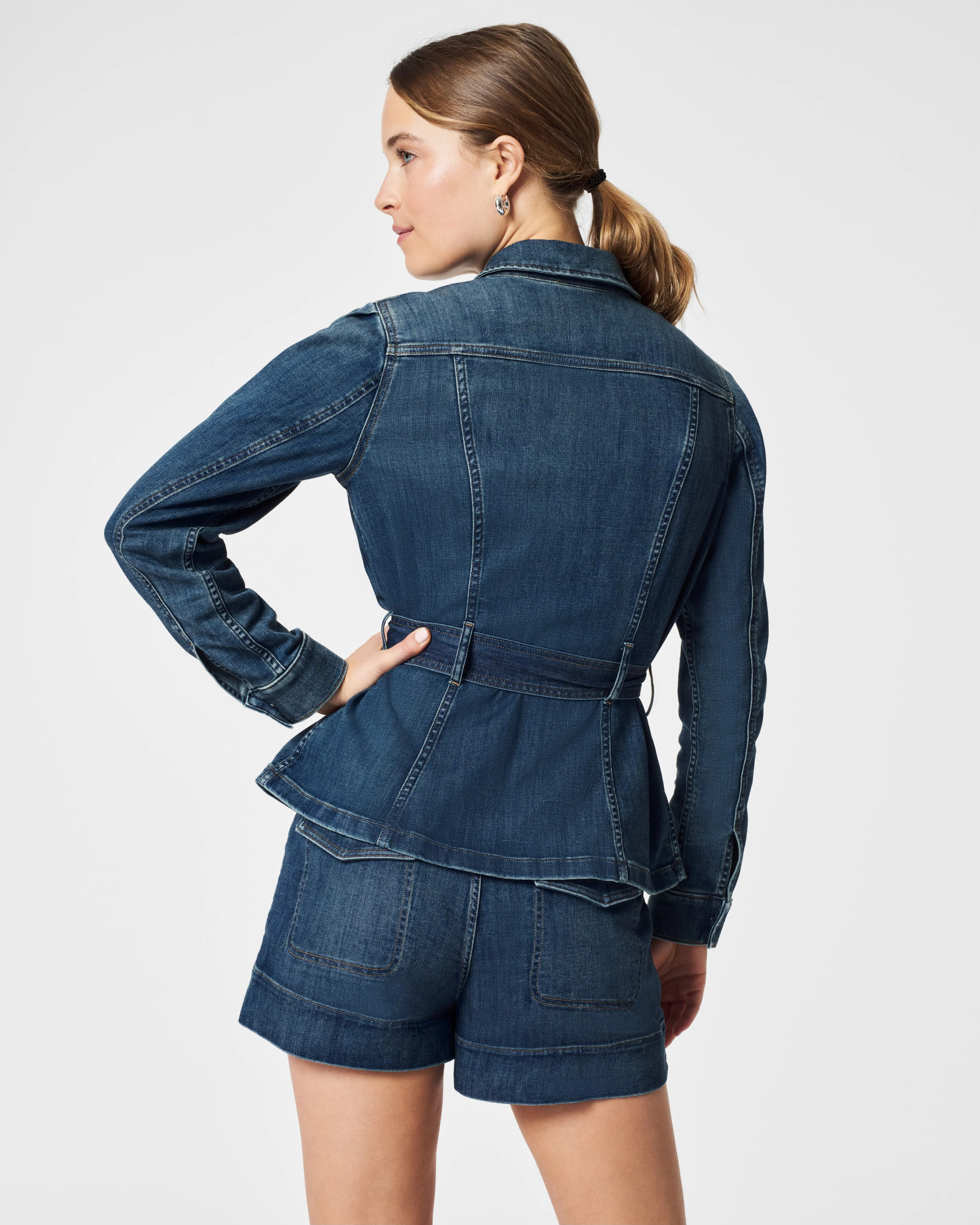 Tie-Front Jean Shirt Jacket | Spanx