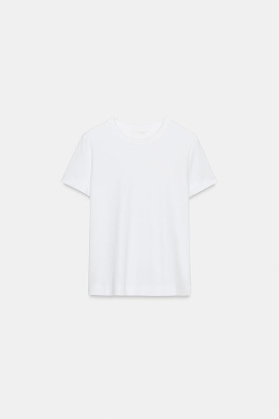 Zara - Interlock Short Sleeve T-Shirt In White - S - Woman | Zara UK