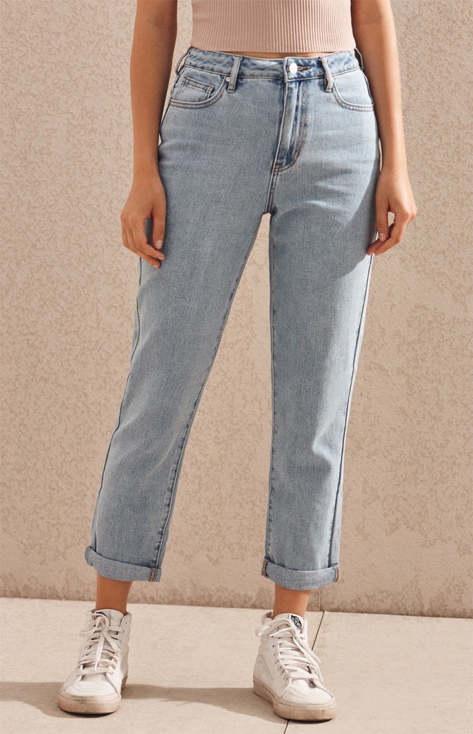 PacSun Womens Megan Blue Mom Jeans - Light Indigo | PacSun