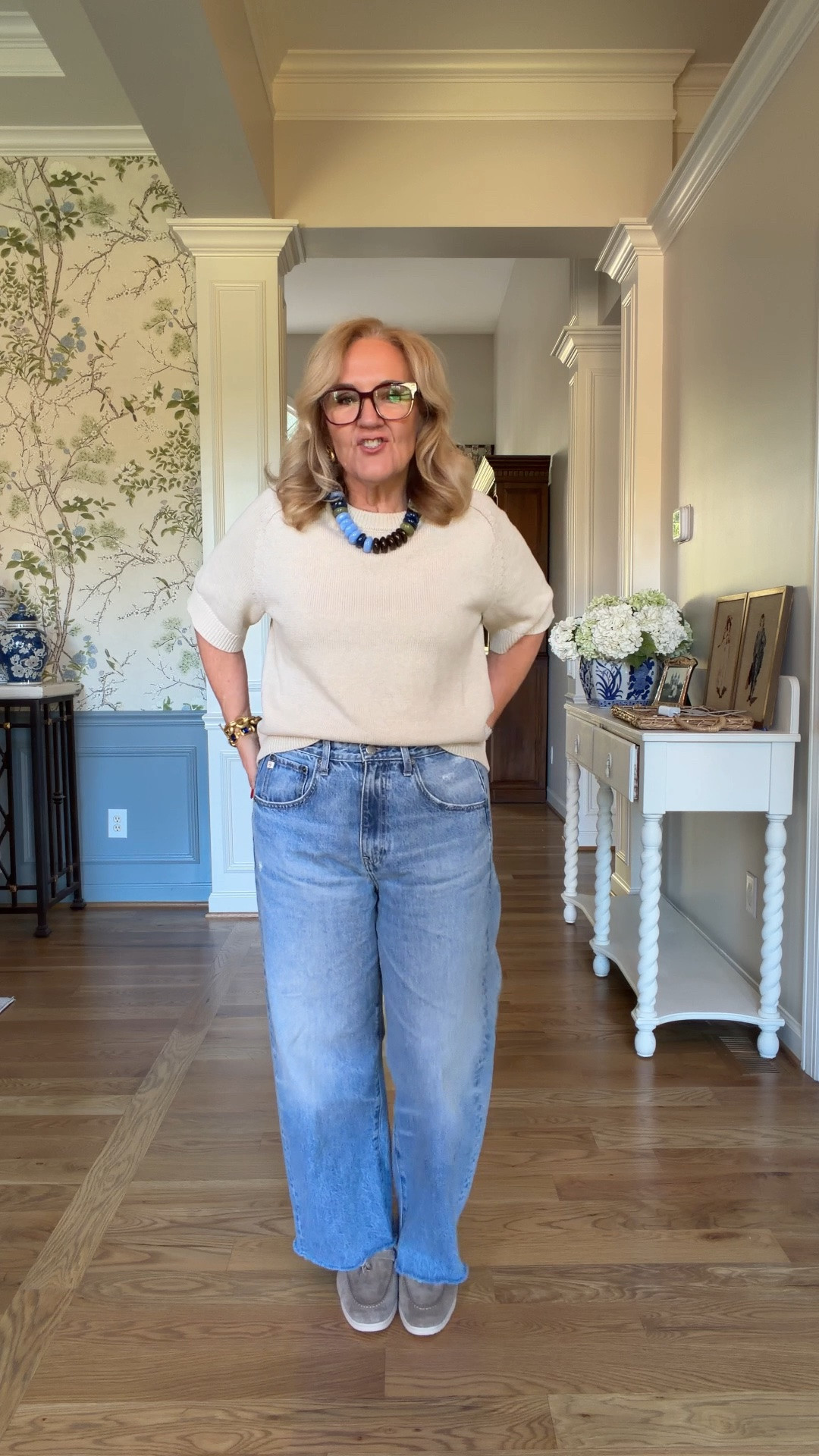 Sweater size up to a large speckled beige 
Hattie jeans FAVORTTE!!!! 29 
Shoes are surprisingly comfortable

#LTKOver40 #LTKootd #LTKSaleAlert