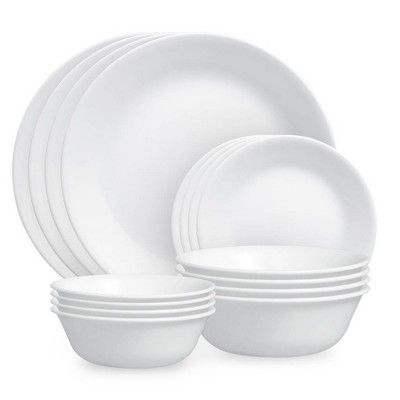 Corelle 16pc Vitrelle Livingware Dinnerware Set Frost White | Target