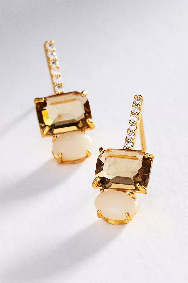 Pavé Bar Gemstone Drop Earrings | Anthropologie (US)