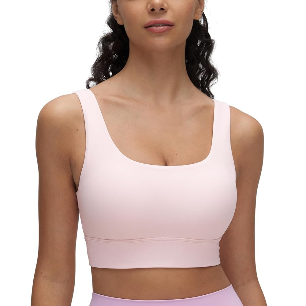 CRZ YOGA Butterluxe Womens U Back Sports Bra - Scoop Neck Padded Low Impact Yoga Clothes Workout ... | Amazon (US)