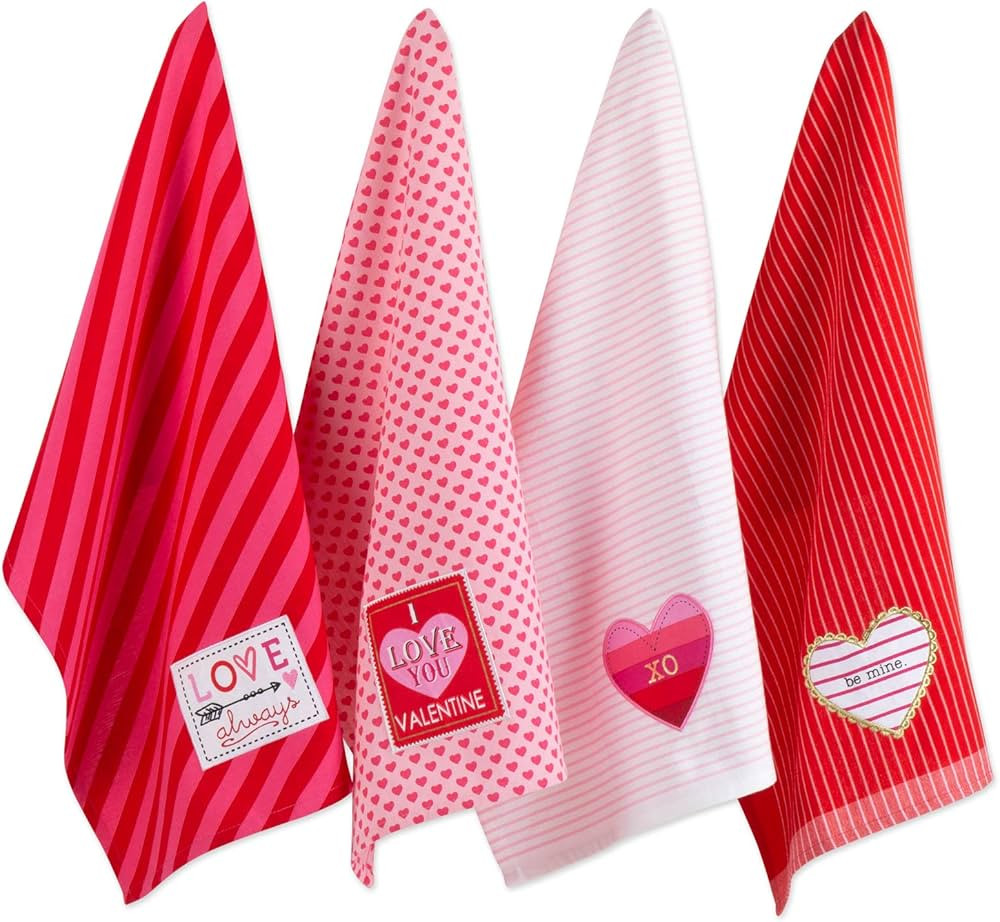 DII Valentine's Day Collection Kitchen, Dishtowel Set, 18X28, Love, 4 Piece | Amazon (US)