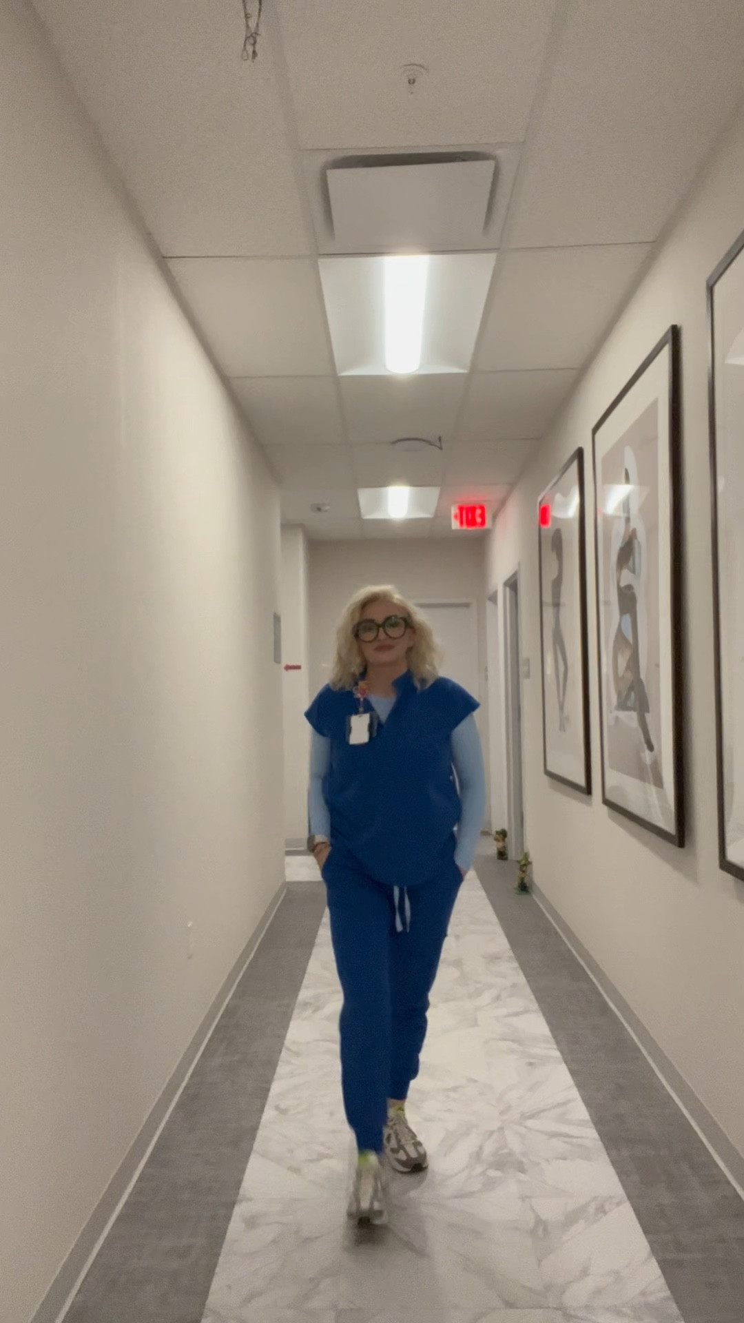 Today’s work outfit. Royal blue scrubs, Amazon under scrub, and Nike shoes. The under scrub is soft, lightweight, and comfortable for long shifts. Linking everything here.