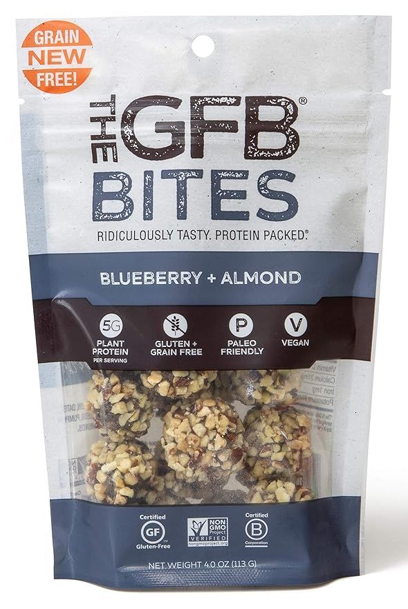 The GFB Gluten Free, Paleo Grain Free Protein Bites, Blueberry Almond, 4 Ounce, Vegan, Dairy Free... | Amazon (US)